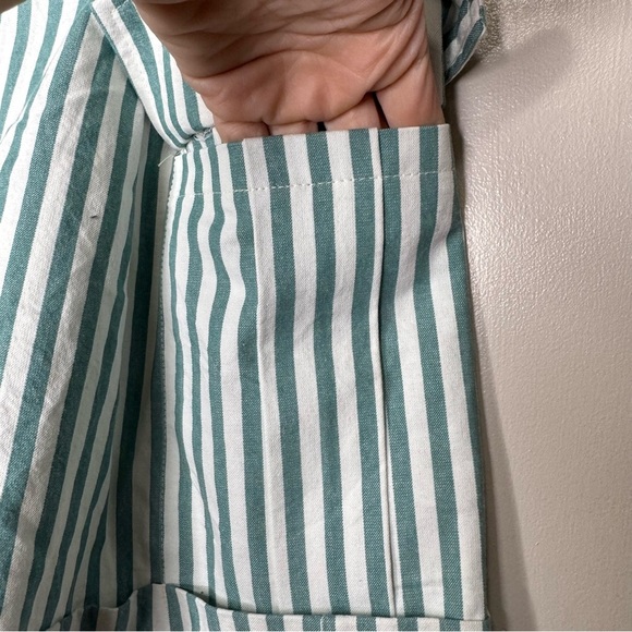 Blu Pepper Green and White Stripe Cargo Shorts - Picture 4 of 16